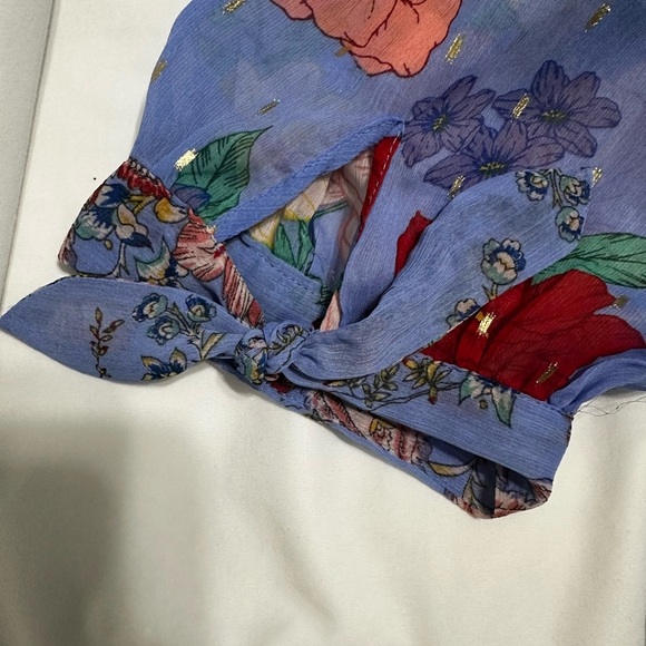 Fig & Flower Womens Floral Puff Sleeve Top 3X Peasant Boho Cottagecore Flowy - Picture 3 of 12